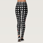 Valentijnsdag Red Hearts Black White Polka Dot Leggings (Achterkant)