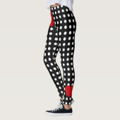 Valentijnsdag Red Hearts Black White Polka Dot Leggings (Links)
