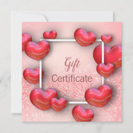Valentijnsdag Red Hearts - Cadeaubon Feestdagenkaart