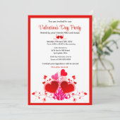 Valentijnsdag Red Hearts feestdag Kaart (Staand voorkant)