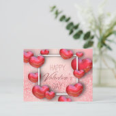 Valentijnsdag Red Hearts Glitter - Briefkaart (Staand voorkant)