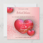 Valentijnsdag Red Hearts Glitter Coupon Card Feestdagenkaart (Achterkant)
