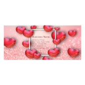 Valentijnsdag Red Hearts Glitter Discount Kaart (Achterkant)