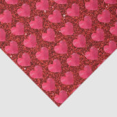 Valentijnsdag Red Hearts Glitter Elegant Stijlvol Tissuepapier (Detail)