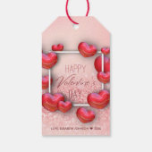 Valentijnsdag Red Hearts Glitter - Gift Label Cadeaulabel (Achterkant)