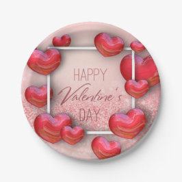Valentijnsdag Red Hearts Glitter Paper Bord