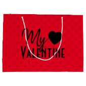 Valentijnsdag Red Hearts kalligrafie ontwerp Groot Cadeauzakje (Achterkant)