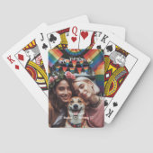 Valentijnsdag | Red Hearts lesbische aangepaste fo Pokerkaarten (Achterkant)