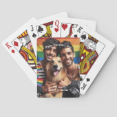 Valentijnsdag | Red Hearts LGBT Custom Foto Pokerkaarten (Achterkant)