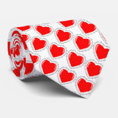 Valentijnsdag Red Hearts Man Stropdas (Opgerold)