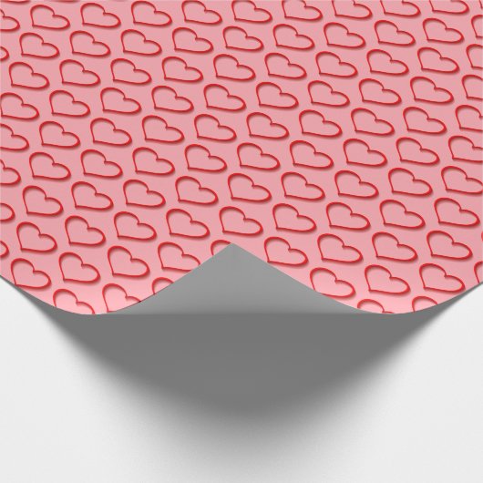 Valentijnsdag Red Hearts op roze Cadeaupapier (Hoek)