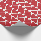 Valentijnsdag Red Hearts Patroon Cadeaupapier (Hoek)