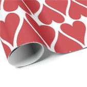 Valentijnsdag Red Hearts Patroon Cadeaupapier (Rol Hoek)