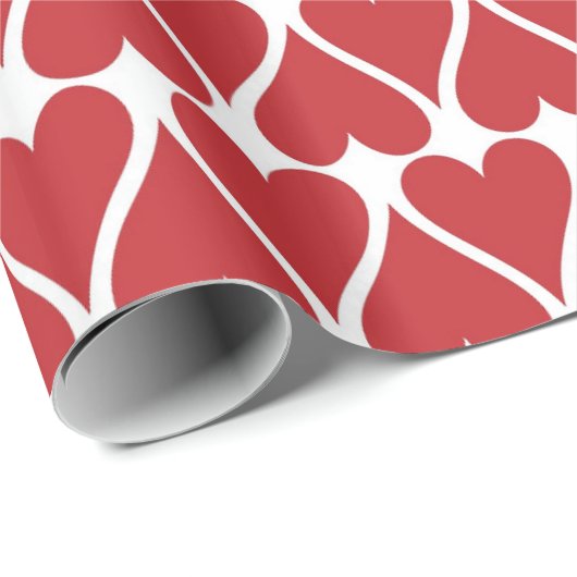 Valentijnsdag Red Hearts Patroon Cadeaupapier (Rol Hoek)