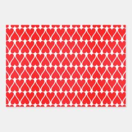 Valentijnsdag Red Hearts Patroon Inpakpapier Vel