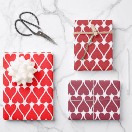 Valentijnsdag Red Hearts Patroon Inpakpapier Vel