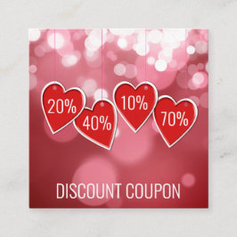 Valentijnsdag Red Hearts-promotie Kortingskaartje