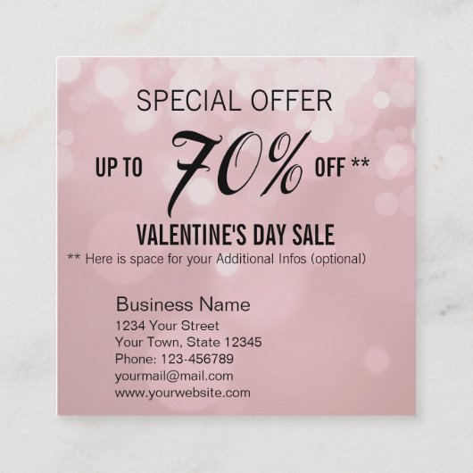 Valentijnsdag Red Hearts-promotie Kortingskaartje (Achterkant)