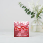 Valentijnsdag Red Hearts-promotie Kortingskaartje (Staand voorkant)