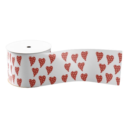 Valentijnsdag Red Hearts Ribbon Grosgrain Lint (Spoel)