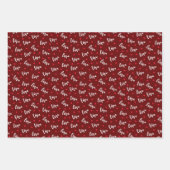 Valentijnsdag Red Hearts Romantische liefde Maroon Inpakpapier Vel (Voorkant 3)