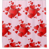 Valentijnsdag Red Hearts Shower Curtain Douchegordijn (Voorkant)