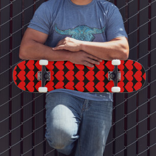 VALENTIJNSDAG RED HEARTS SKATEBOARD DECK