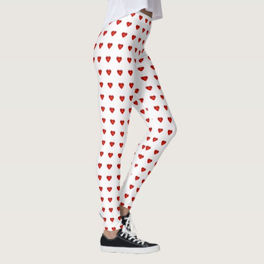 Valentijnsdag Red Hearts White Heart Women's Leggings (Rechts)
