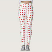 Valentijnsdag Red Hearts White Heart Women's Leggings (Voorkant)