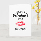 Valentijnsdag Red Kiss Boyvriend op persoonlijke t Kaart (Gele Bloem)