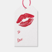 Valentijnsdag Red Kiss Lip Print van en naar Cadeaulabel (Voorkant)