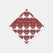 Valentijnsdag Red Lace Hearts Pattern Napkins Servetten (Hoek)