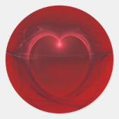 Valentijnsdag Red Lighted Heart Ronde Sticker (Voorkant)