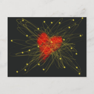 Valentijnsdag Red Love Heart Abstracte Art Briefkaart