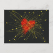 Valentijnsdag Red Love Heart Abstracte Art Briefkaart (Voorkant)