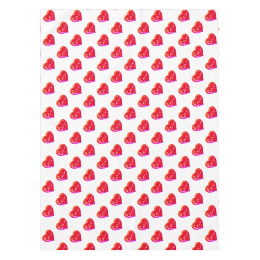 Valentijnsdag Red Love Heart Tafelkleed (Voorkant)