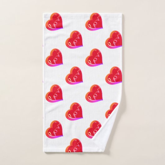 Valentijnsdag Red Love Heart Tea Towel Handdoek (Handdoek)