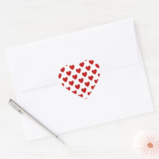 Valentijnsdag Red Love Hearts Stickers (Envelop)