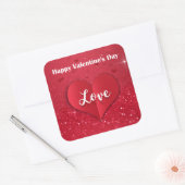 Valentijnsdag Red Paper Heart Glitter - Sticker (Envelop)