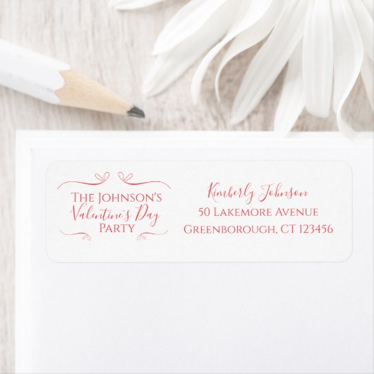 Valentijnsdag Red Pink Party Retouradres Etiket (Insitu)