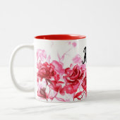 Valentijnsdag Red Rose Custom Name Mok Cup Tea (Links)
