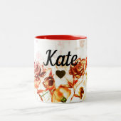 Valentijnsdag Red Rose Custom Name Mok Cup Tea (Center)