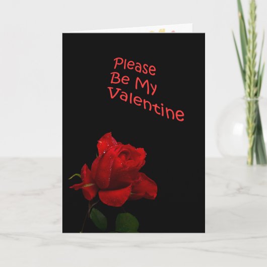 Valentijnsdag Red Rose Feestdagen Kaart (Voorkant)