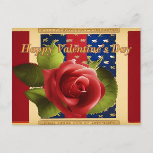 Valentijnsdag Red Rose Patriot Briefkaart