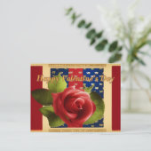 Valentijnsdag Red Rose Patriot Briefkaart (Staand voorkant)