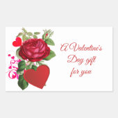 Valentijnsdag Red Rose Vakantie Sticker (Voorkant)