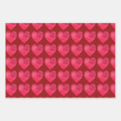 Valentijnsdag Red Roses Hearts Elegant Stijlvol Inpakpapier Vel (Voorkant)