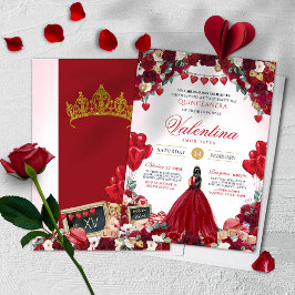 Valentijnsdag Red Roses Sweet 15 Quinceanera Kaart