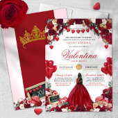Valentijnsdag Red Roses Sweet 15 Quinceañera Kaart