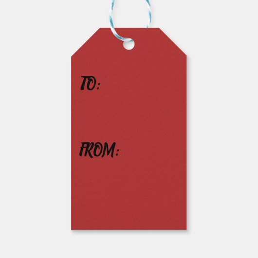 "Valentijnsdag Red" Solid Red Gift Label Cadeaulabel (Achterkant)
